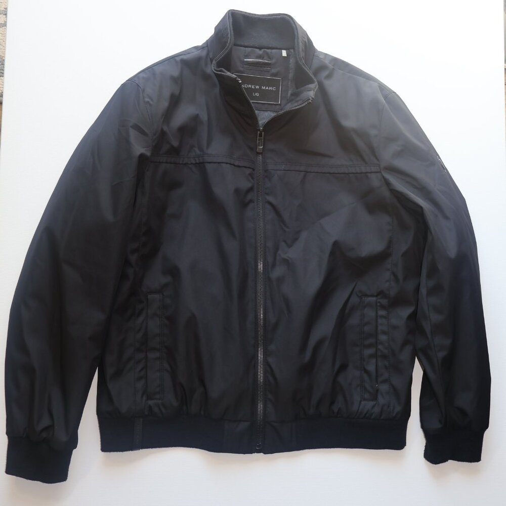 Andrew Marc Men's Black Classic Bomber Jacket Size Large